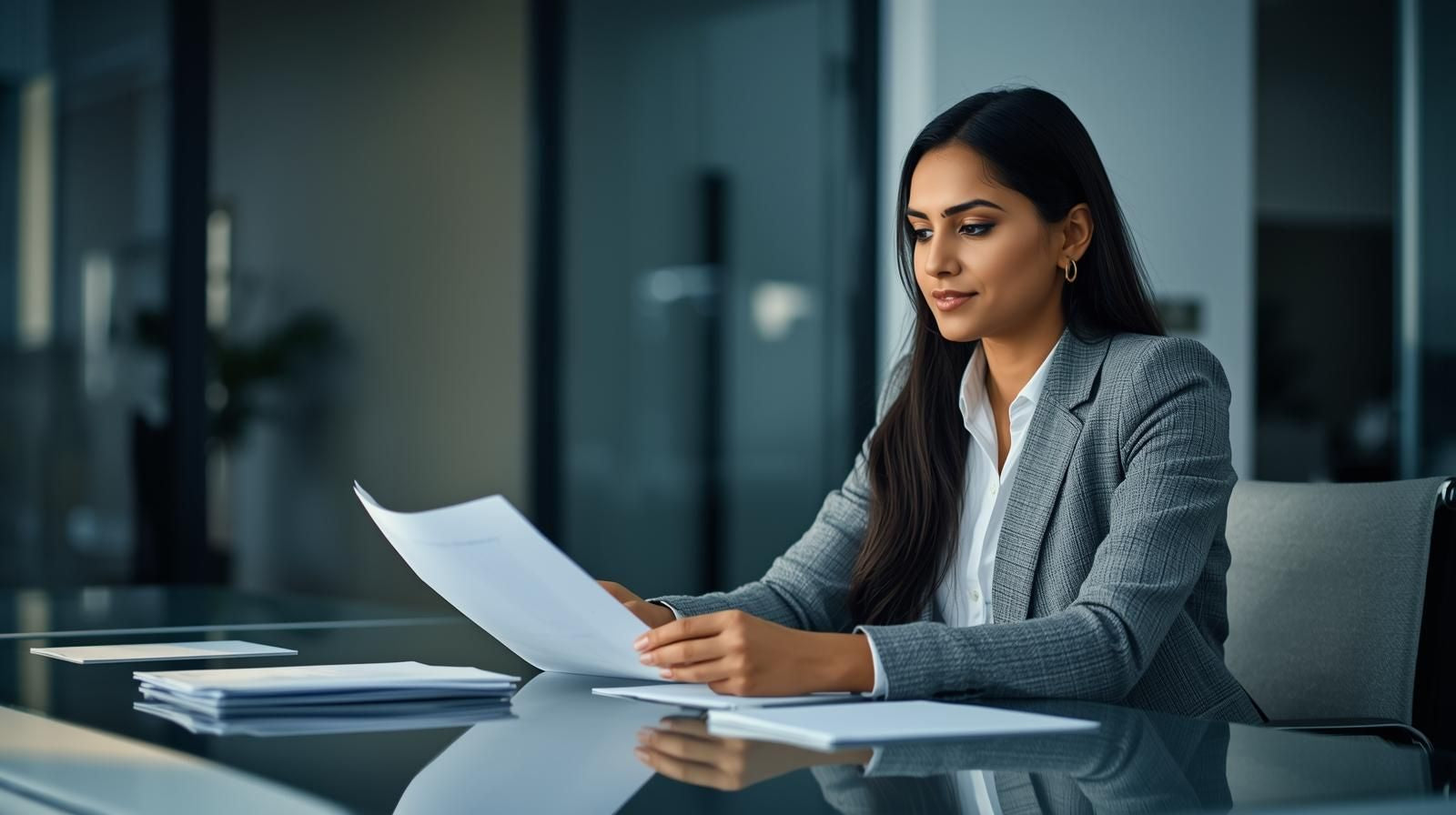 Professional woman and man working at a desk on laptop with focus, representing strategic clarity and structured planning.